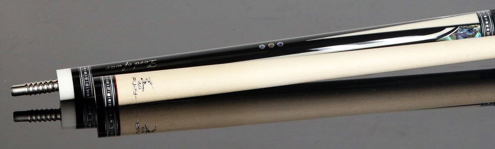 Fury FUAM6 Leather Wrap Pool Cue - Ebony with Elforyn and Abalone Points