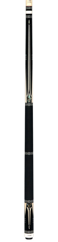 Fury FUAM6 Leather Wrap Pool Cue - Ebony with Elforyn and Abalone Points