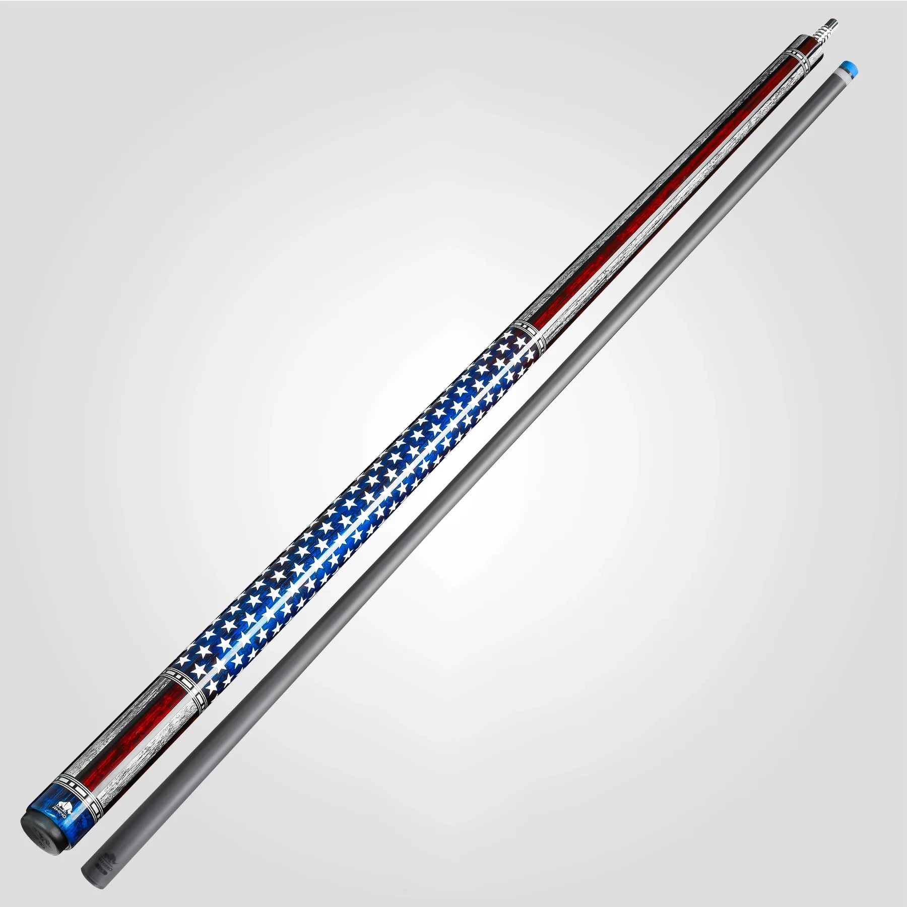Rhino RCVOYUSA Voyager Series Carbon Pool Stick - No Wrap USA Flag with 12.5mm Carbon Shaft