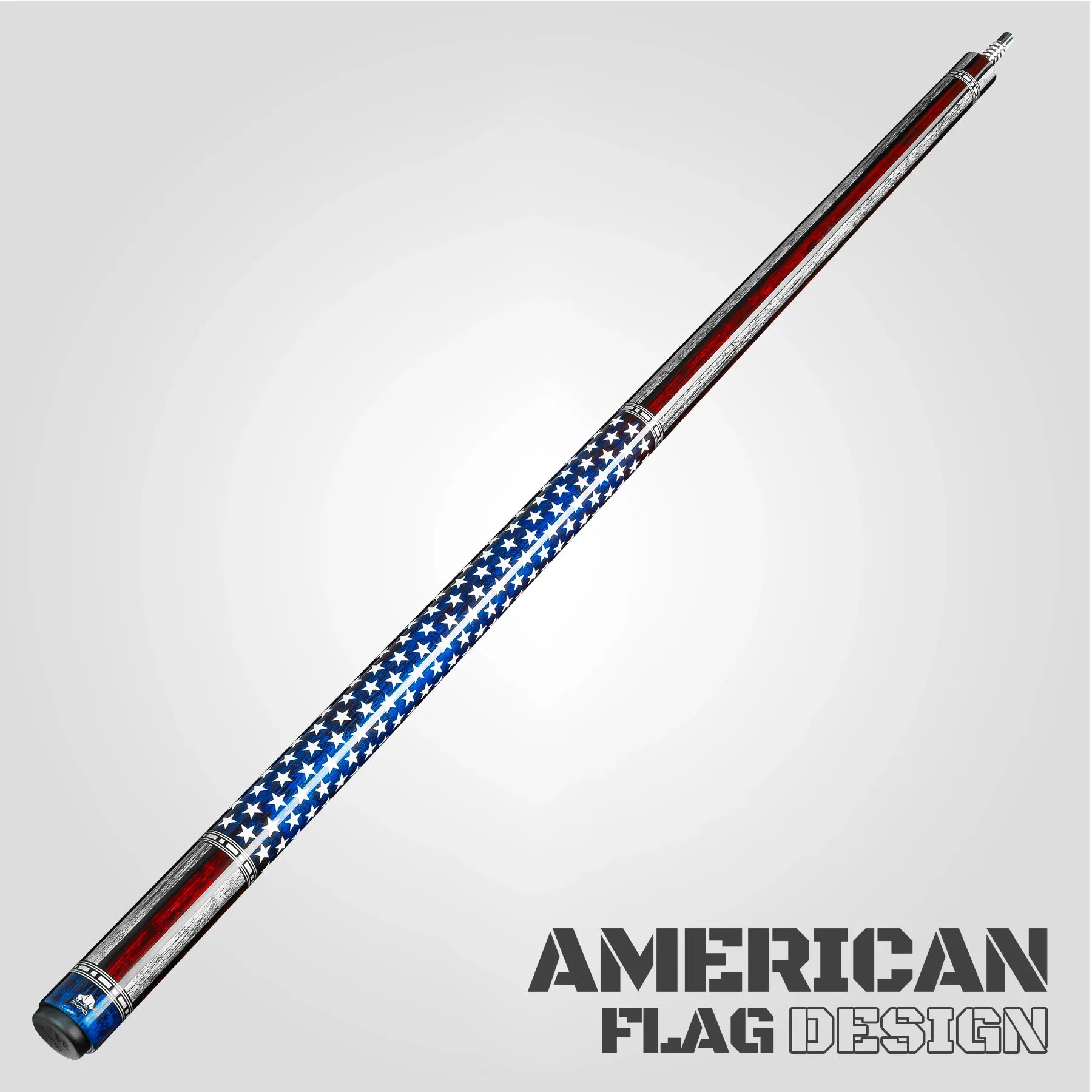 Rhino RCVOYUSA Voyager Series Carbon Pool Stick - No Wrap USA Flag with 12.5mm Carbon Shaft