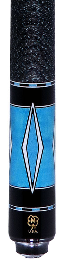 McDermott Sky Blue Stained Curly Maple with White Urethane Inlays Cue of the Month with G-Core Shaft 2
