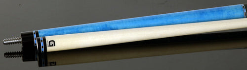 McDermott Sky Blue Stained Curly Maple with White Urethane Inlays Cue of the Month with G-Core Shaft 4