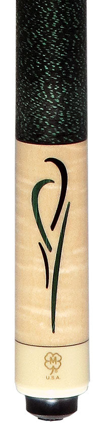 McDermott G416C2 Cue of the Month - Curly Maple with Green Malachite and Black Urethane Inlays with G-Core Shaft