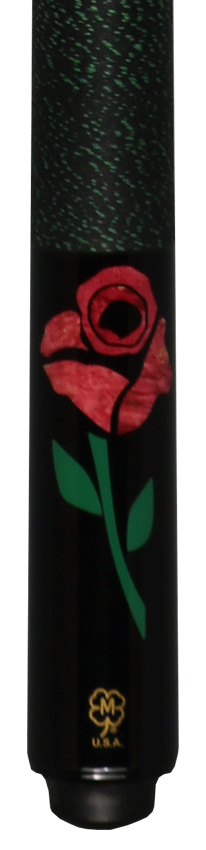 McDermott G435 G Series Pool Cue - Birdseye Maple with Black Urethane Points and Red Burl Rose Inlays