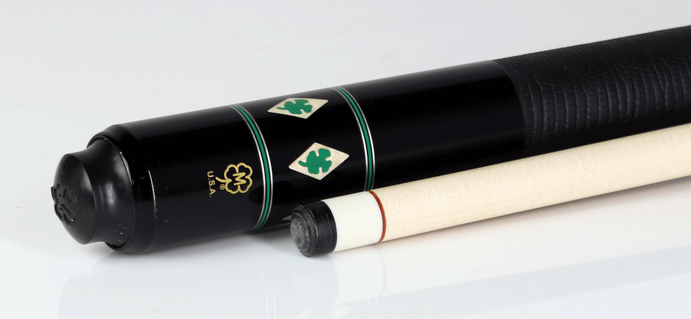 McDermott G610 G Series Pool Cue - Black Urethane with 6 Maple Points with McDermott Embossed Leather Wrap