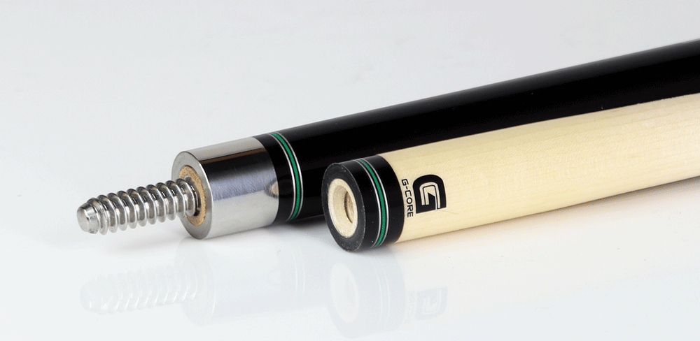 McDermott G610 G Series Pool Cue - Black Urethane with 6 Maple Points with McDermott Embossed Leather Wrap