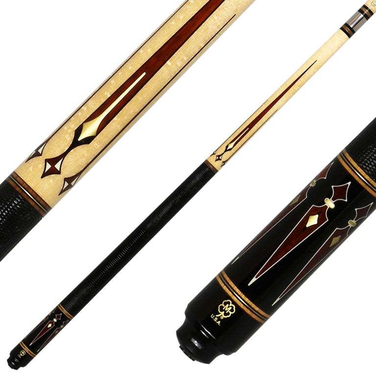 McDermott G Series Birdseye Maple Forearm with Snakewood/Brass/Bone Points Pool Cue - G803