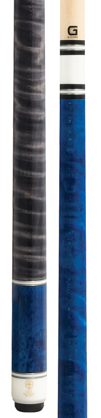 McDermott H554 H-Series No Wrap Pool Cue - Blue and Gray Stained Maple
