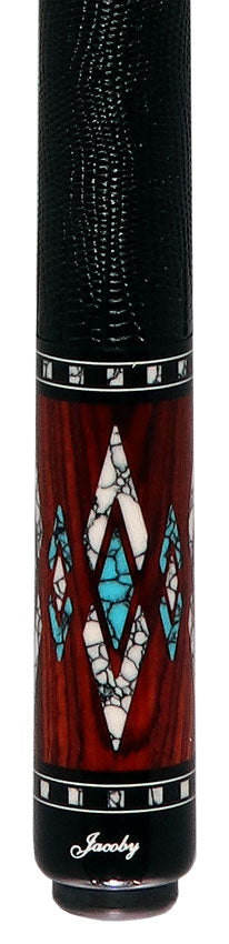 Jacoby HBV2 Series Pool Cue - Maple and Cocobolo with White Buffalo Turquoise and Turquoise Inlays