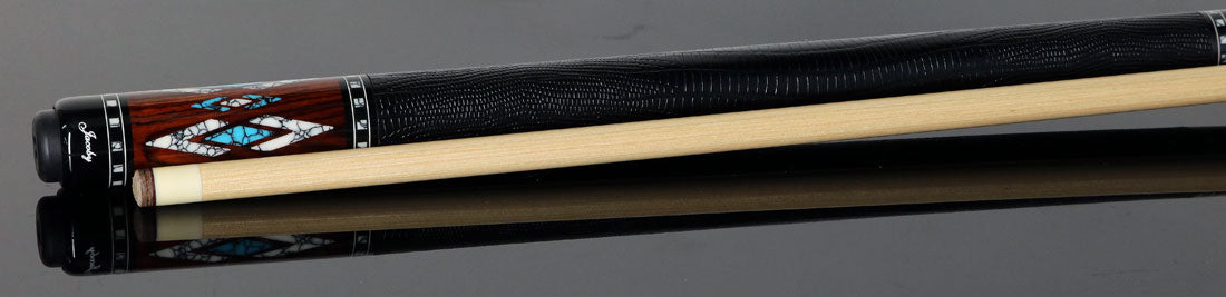 Jacoby HBV2 Series Pool Cue - Maple and Cocobolo with White Buffalo Turquoise and Turquoise Inlays
