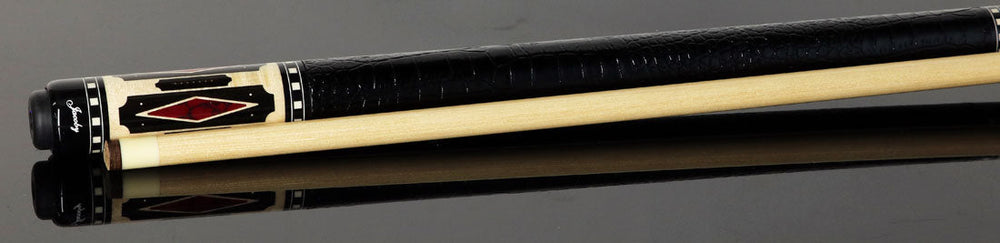 Jacoby HBV2 Series Pool Cue - Birdseye Maple with Ebony Points and Bloody Jasper Inlays