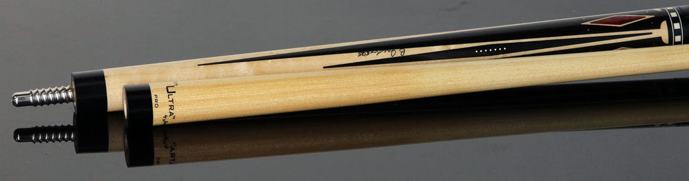 Jacoby HBV2 Series Pool Cue - Birdseye Maple with Ebony Points and Bloody Jasper Inlays