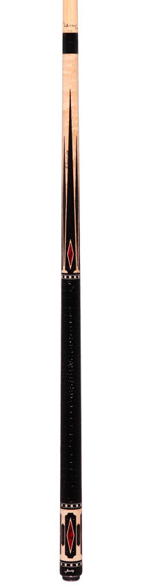 Jacoby HBV2 Series Pool Cue - Birdseye Maple with Ebony Points and Bloody Jasper Inlays