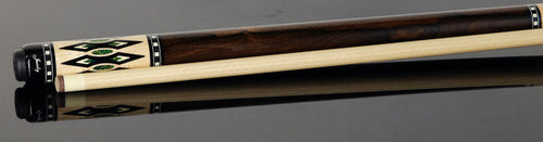 Jacoby HBV2 Series Pool Cue - Birdseye Maple with Arizona Jade Inlays and Ziricote Wrap 3