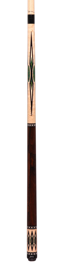 Jacoby HBV2 Series Pool Cue - Birdseye Maple with Arizona Jade Inlays and Ziricote Wrap