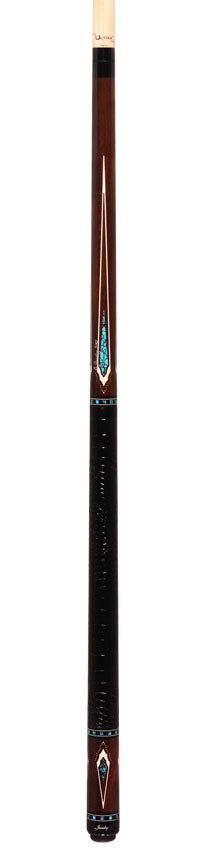 Jacoby HBV2 Series Pool Cue - Ziricote with Turquoise and White Juma Points