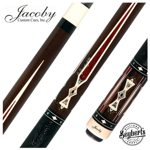 Jacoby HL4 Heritage Collection Pool Cue - Ziricote with Cocobolo Points and Abalone Inlays 2