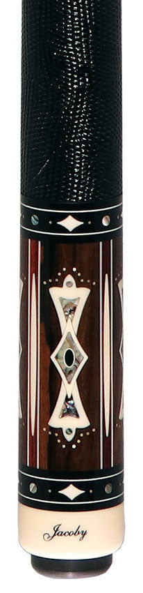 Jacoby HL4 Heritage Collection Pool Cue - Ziricote with Cocobolo Points and Abalone Inlays 3