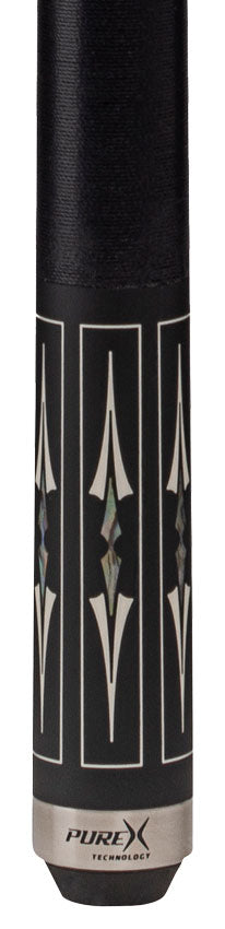 Pure X Matte Black with Mother-of-Pearl Graphic Pool Cue with MZ Sport Grip Wrap 2