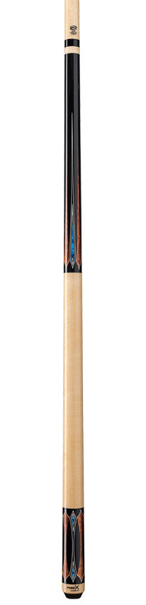 Pure X Midnight Black Apitong & Blue/White Recon Graphic Wrapless Pool Cue 4