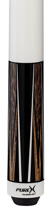 Pure X Midnight Black with Bocote and Black Palm Point Graphic Wrapless Pool Cue 2