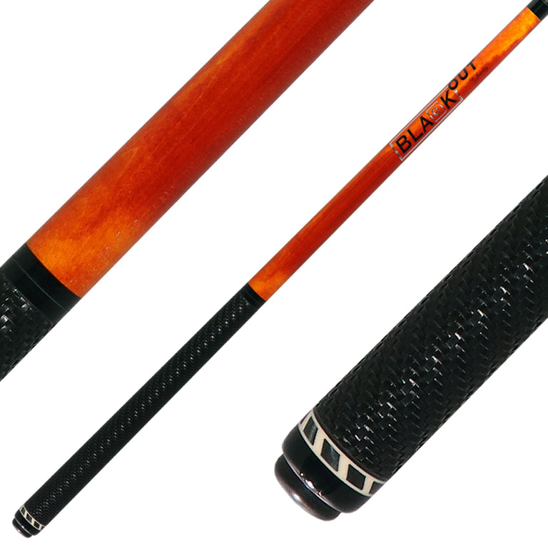 Jacoby BlaCkOut JACBKOUTSGOR with Sport Wrap Carbon Fiber Break/Jump Cue - Orange