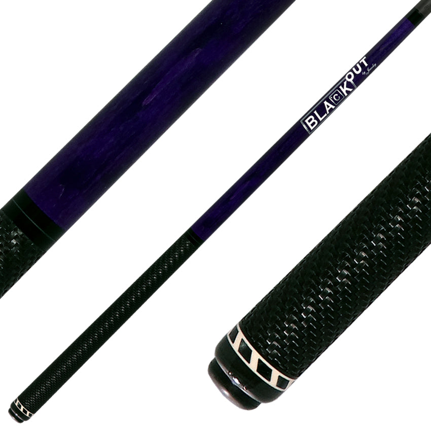 Jacoby BlaCkOut JACBKOUTSGPUR Sport Wrap Carbon Fiber Break/Jump Cue - Purple