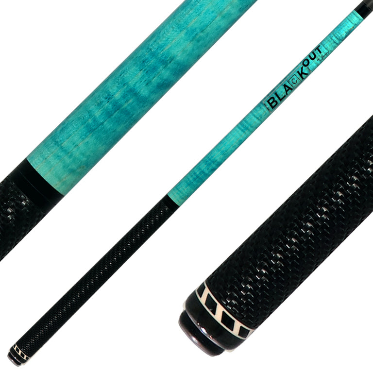 Jacoby BlaCkOut JACBKOUTSGTQ Sport Wrap Carbon Fiber Break/Jump Cue - Turquoise