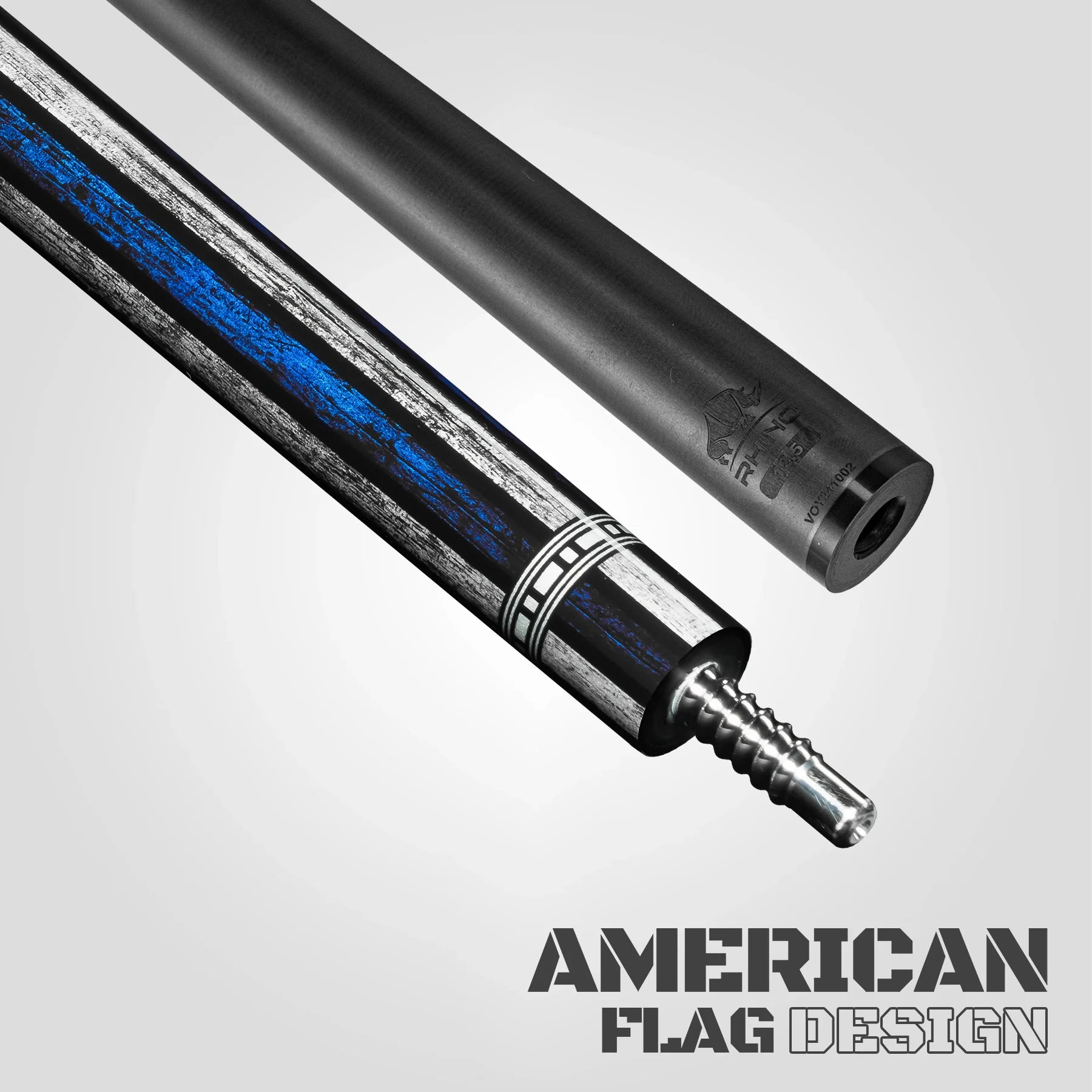 Rhino RCVOYALLSTAR Voyager Series All Star Carbon Pool Stick - No Wrap with 12.5mm Carbon Shaft
