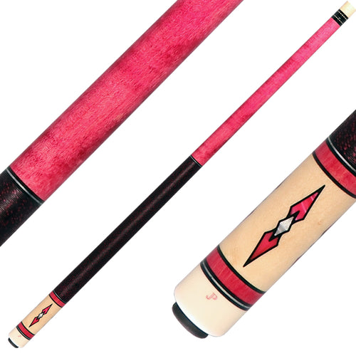 J Pechauer JP04T JP T Series Pool Cue Pink - Stained Maple with Linen Wrap 1