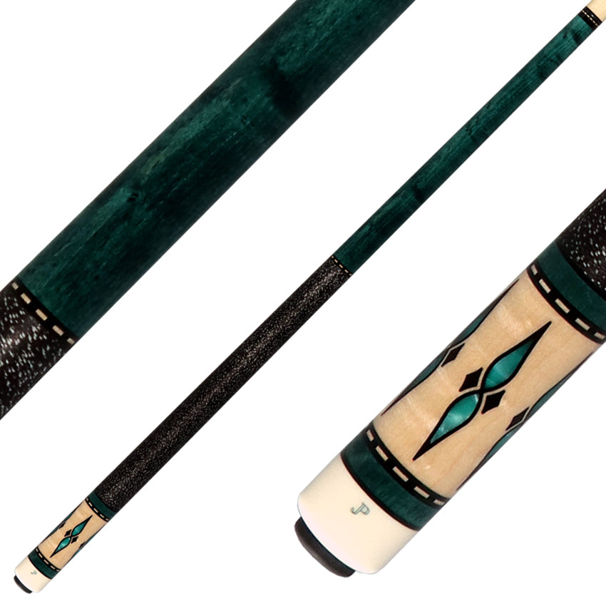 J Pechauer JP06T JP T Series Pool Cue - Teal-Stained Maple with Linen Wrap