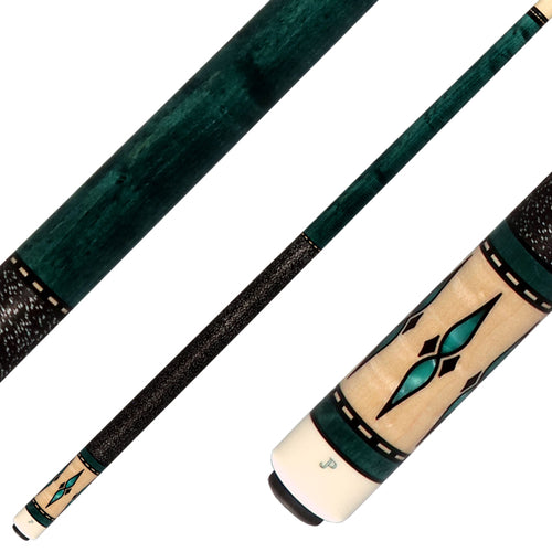 J Pechauer JP06T JP T Series Pool Cue - Teal-Stained Maple with Linen Wrap 1