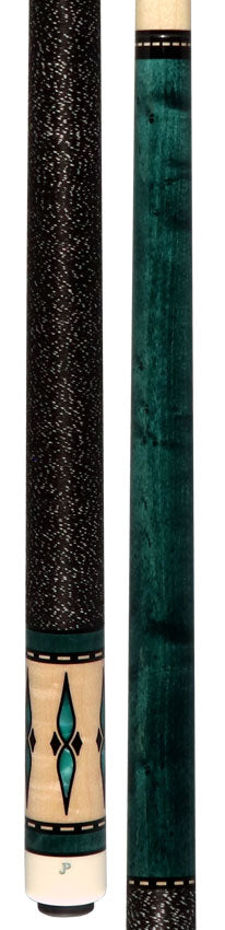 J Pechauer JP06T JP T Series Pool Cue - Teal-Stained Maple with Linen Wrap