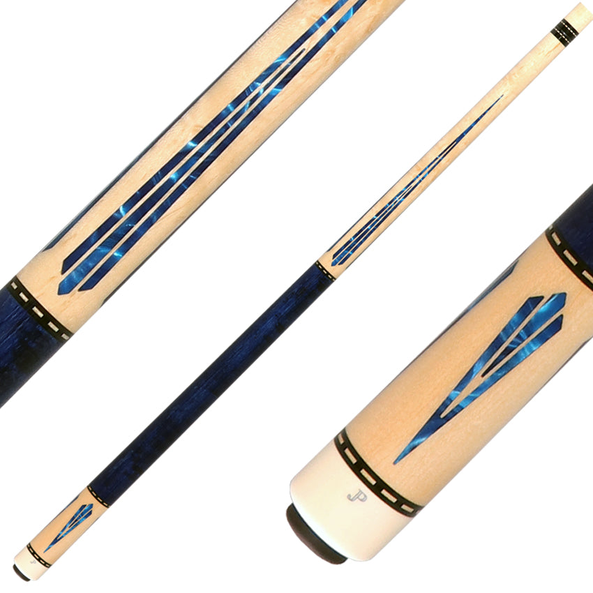 J Pechauer JP07T JP T Series Pool Cue - Natural Maple with Blue Points with Irish Linen Wrap