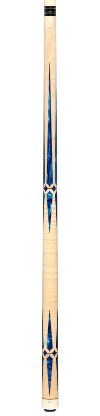 J Pechauer JP15T JP T Series No Wrap Pool Cue - Figured Maple with Blue Pearl Inlays 6