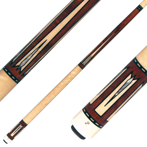 J Pechauer JP16T JP T Series No Wrap Pool Cue - Chestnut-Stained Maple with Sim. Ebony Framed Maple Points 1