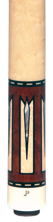 J Pechauer JP16T JP T Series No Wrap Pool Cue - Chestnut-Stained Maple with Sim. Ebony Framed Maple Points