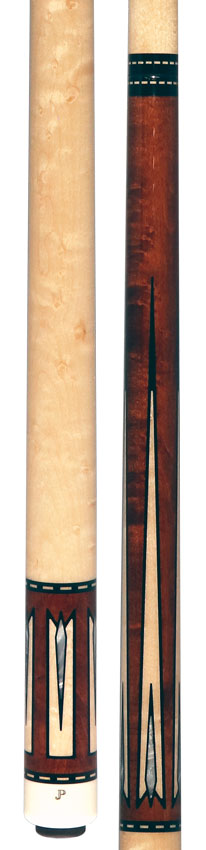 J Pechauer JP16T JP T Series No Wrap Pool Cue - Chestnut-Stained Maple with Sim. Ebony Framed Maple Points 3