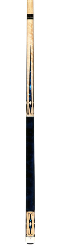 J Pechauer JP20T JP T Series No Wrap Pool Cue - No-Stained Maple with Sim. Ebony Framed Blue Pearl Points 4