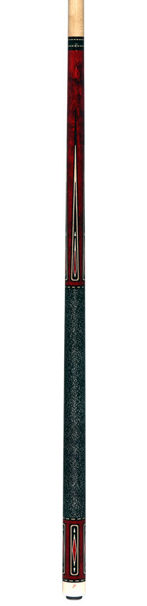 J Pechauer JP21T JP T Series Pool Cue - Wine-Stained Maple with Sim. Ebony Points and Red Pearl Inlays with Irish Linen Wrap 4