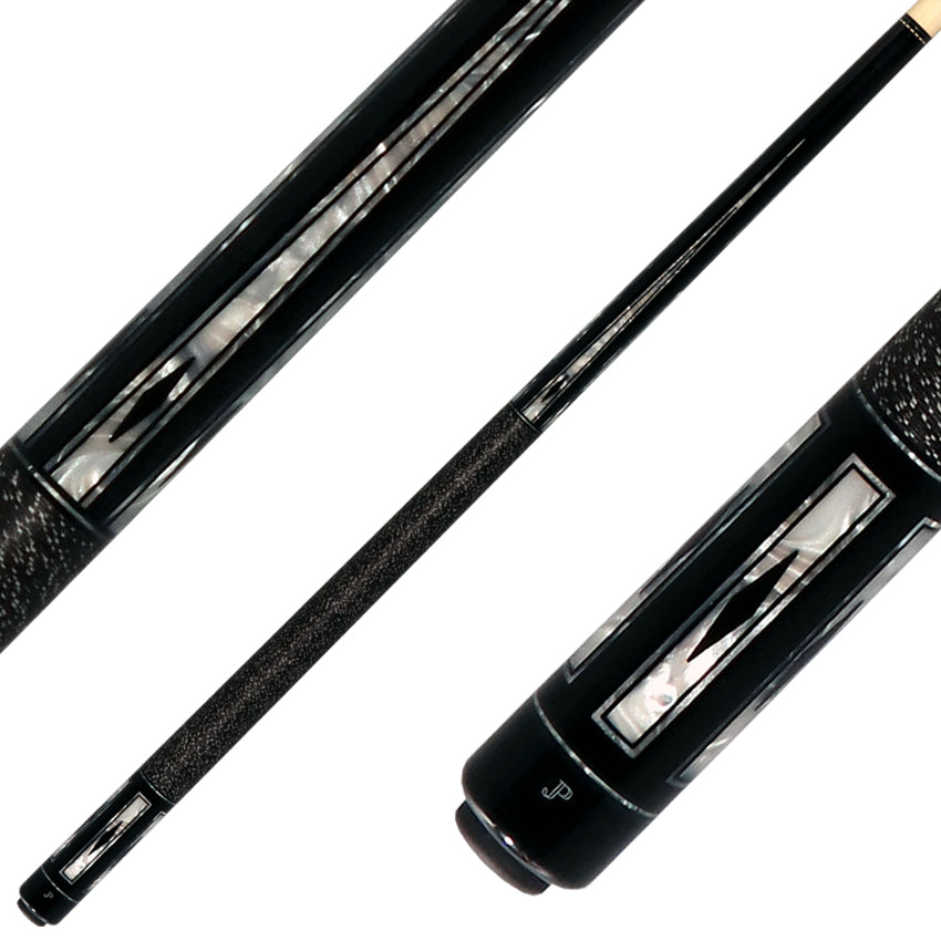 J Pechauer JP22T JP T Series Pool Cue Ebony-Stained Maple with Sim. Ebony and Pearl Framed Points with Linen Wrap