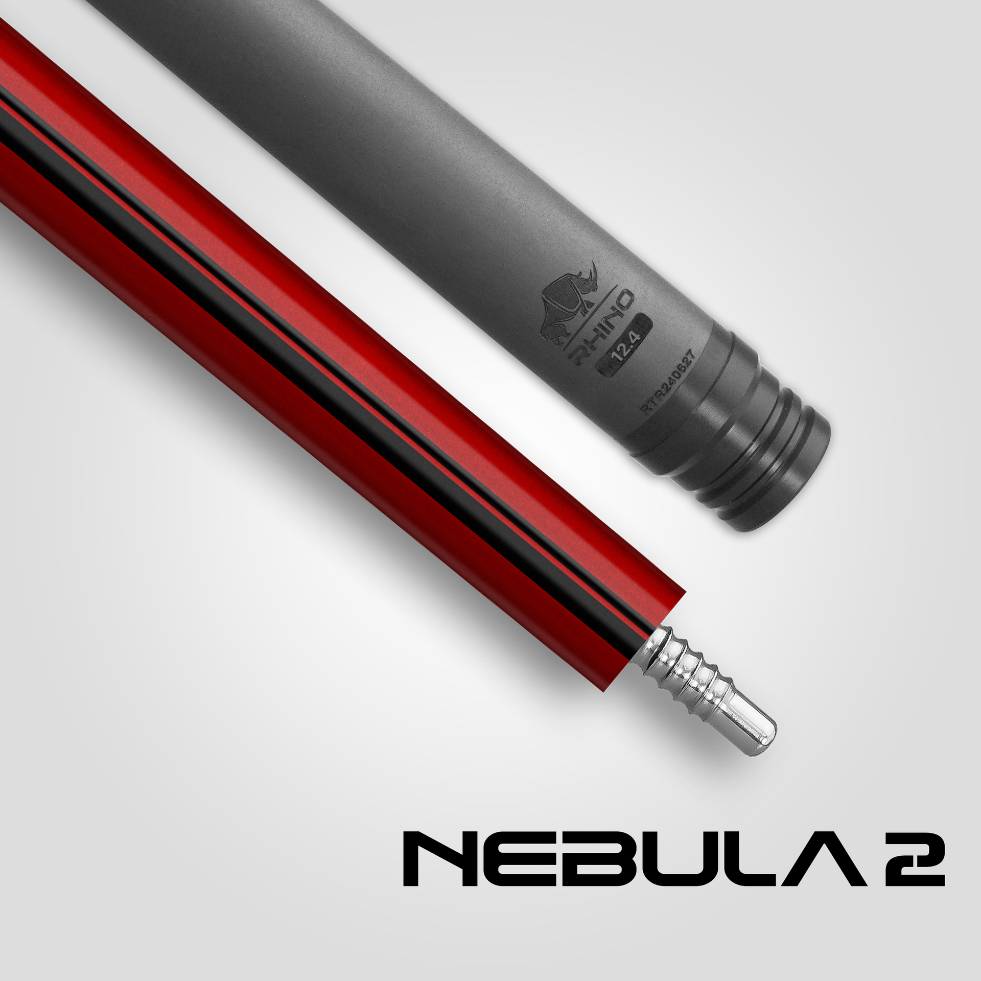 Rhino RCNEB2NWRD Nebula 2 No Wrap Pool Cue - Crimson Red