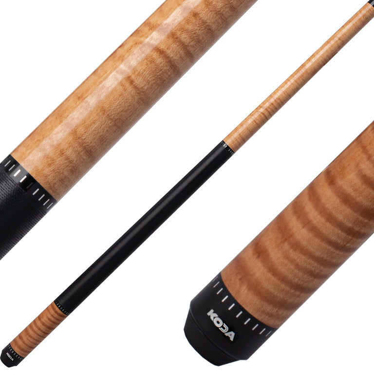 Koda KD30 Pool Cue - Natural Curly Maple with Wrap