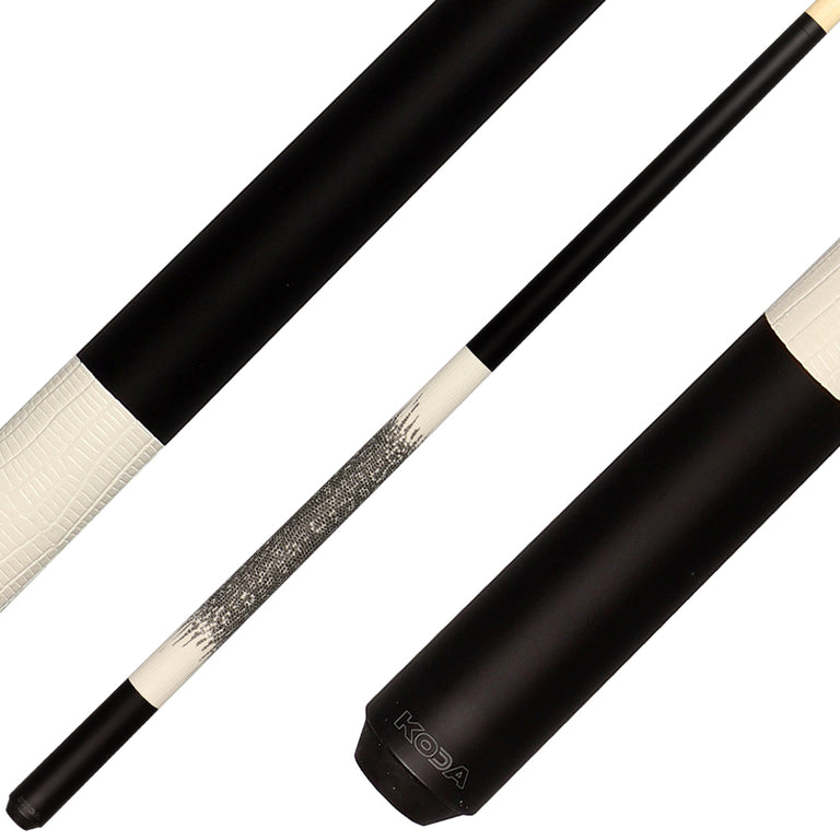Koda KD40 Pool Cue - Matte Black with Faux Ringtail Lizard Wrap