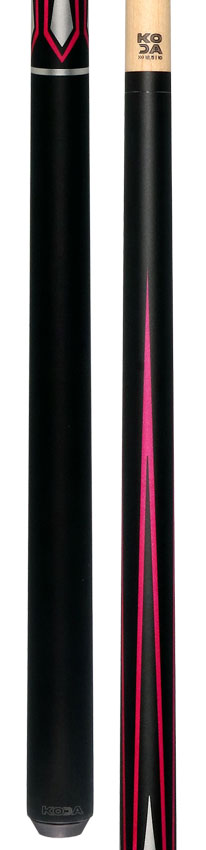 KODA Matte Black with Pink and Silver Graphic Pool Cue - KD47PK 5