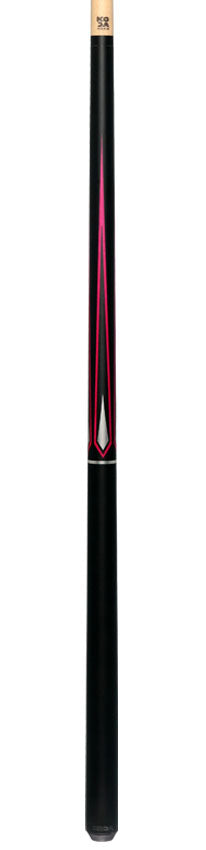 KODA Matte Black with Pink and Silver Graphic Pool Cue - KD47PK 6