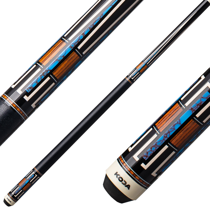 Koda KD51 Pool Cue - Black with Micarta and Cocobolo Point Graphics
