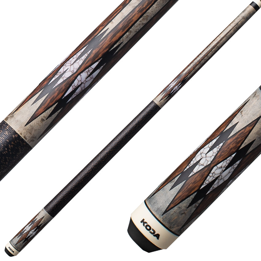 Koda KD52 Pool Cue - Grey with Micarta and Cocobolo Point Graphics