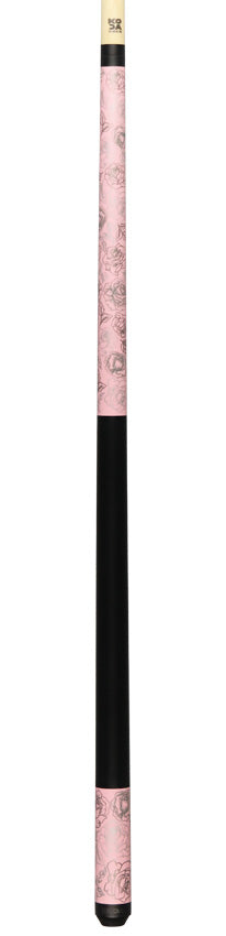 Koda KDV30PK Pool Cue - Pink Rose Graphic