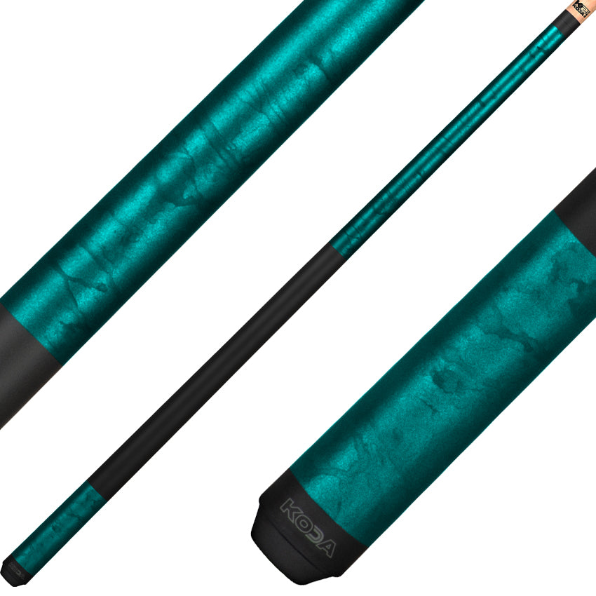 K2 KL104 Pool Cue - Matte Teal Smoke Graphic with 12.5mm LD Shaft